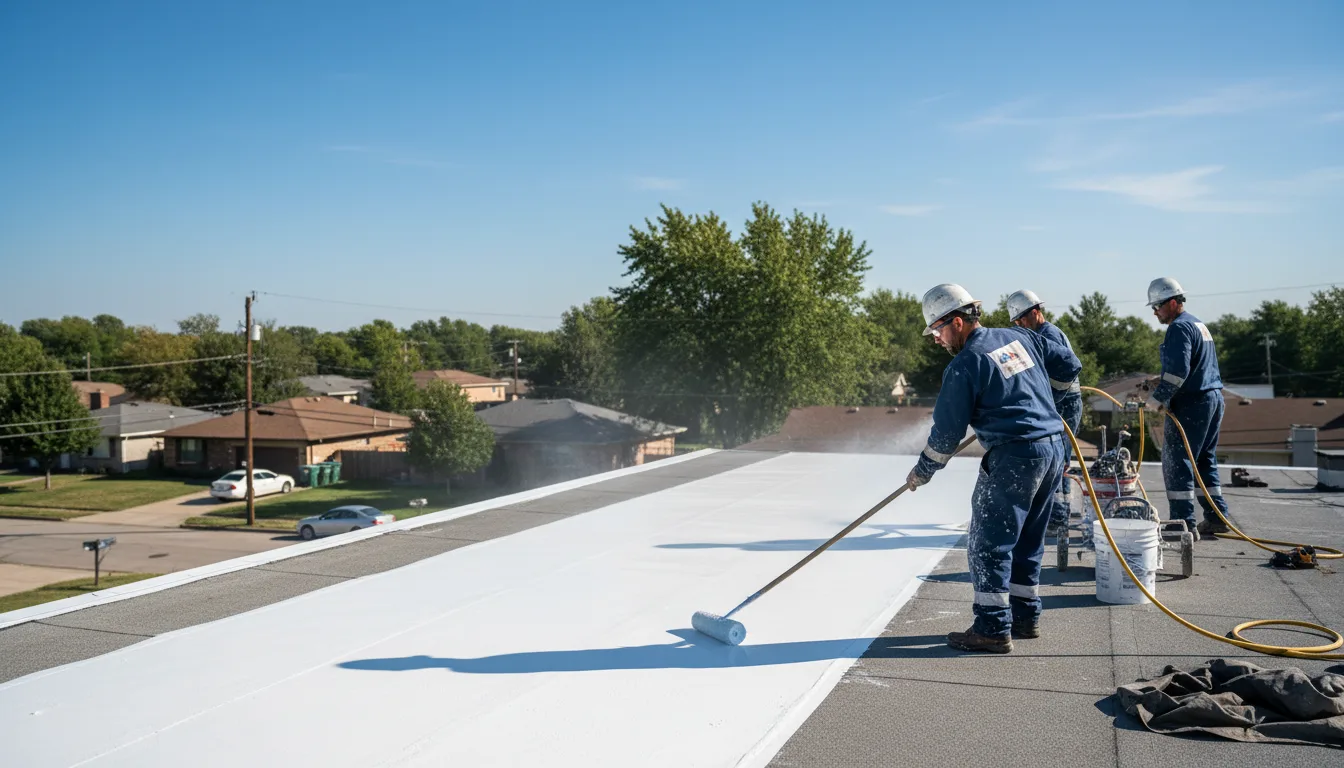 Commercial roof coating in Wanette, OK near me